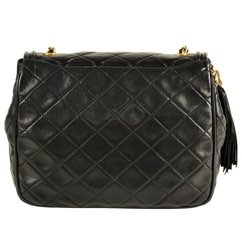 Chanel Matelasse Chain Shoulder Bag Lambskin Black Gold Hardware 7 Digits 1s