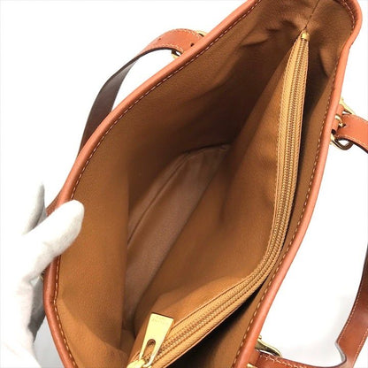 Celine Macadam Tote Brown Leather