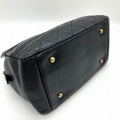 Chanel Handbag Chain Shoulder Bag Matelasse Coco Mark Caviar Skin Black Women's