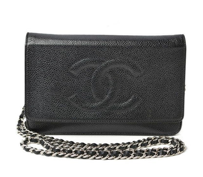 Chanel Chain Wallet Shoulder Bag Long Wallet Clutch Chanel Caviar Skin CC Mark