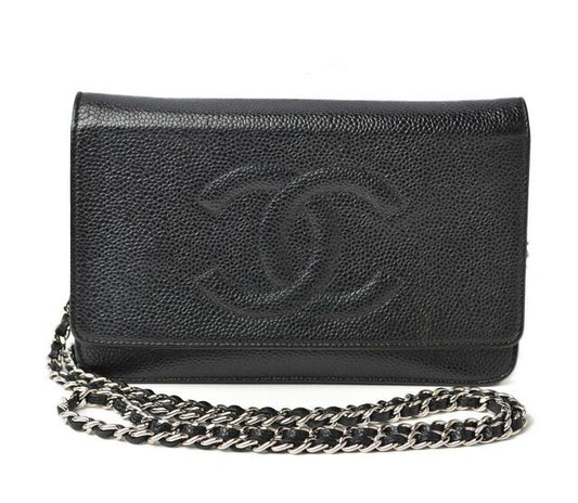 Chanel Chain Wallet Shoulder Bag Long Wallet Clutch Chanel Caviar Skin CC Mark
