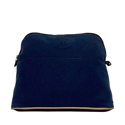 Hermes Pouch GM Navy Bolide Clutch Bag Cotton Preowned