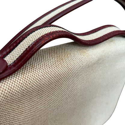 Hermes Shoulder Bag Toile Ashe Canvas Leather Beige