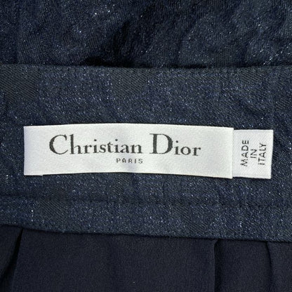 Christian Dior 121j18a3667 Puffy Jacquard Skirt Women's Navy I 42