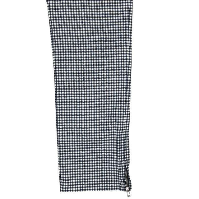 Chanel P53371 Pants Bottoms Slacks Gingham Check Hem Zip Coco Mark Logo Cotton
