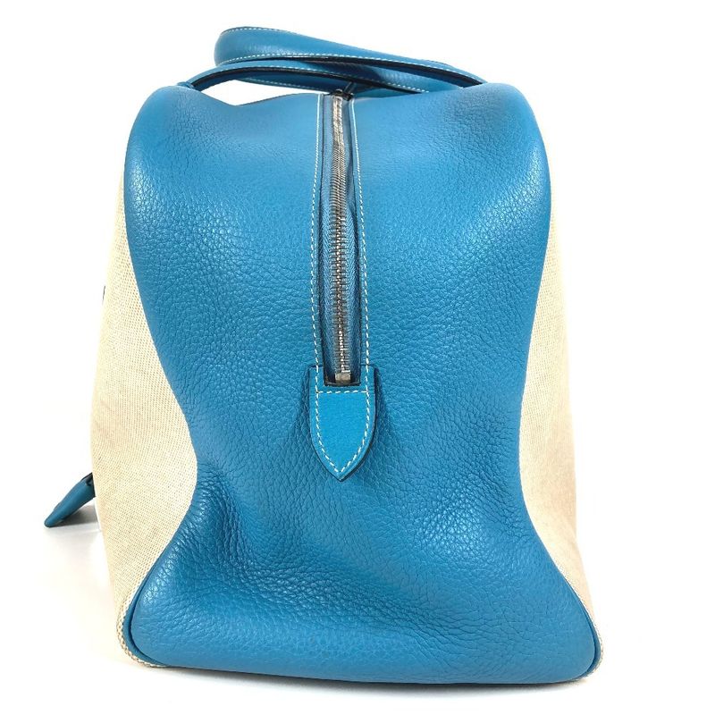 Hermes Boston Bag Victoria 43 Victoria 43 Toile Ash Blue Jean Blue