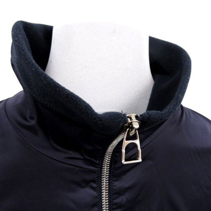 Hermes Warm Up Fleece Jacket 800165e Nylon Jacket Navy 0935 Hermes