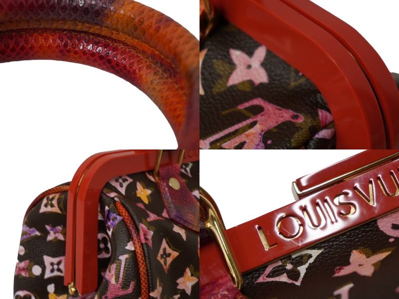 Louis Vuitton Monogram Water Color Richard Prince Papillon Handbag Brown — view 6