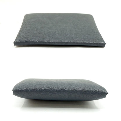 Hermes 041054ck Bastia Coin Purse Wallet Grimisty Dark Gray W Engraved