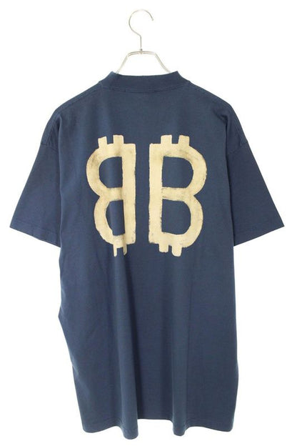 Balenciaga 739028 Tovu6 Damaged Logo Print Oversized T-shirt Men 1