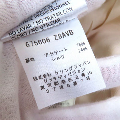 Gucci 22AW 675606 Bermuda Pants Mohair Wool Hem Belt Design Shorts Pink Beige