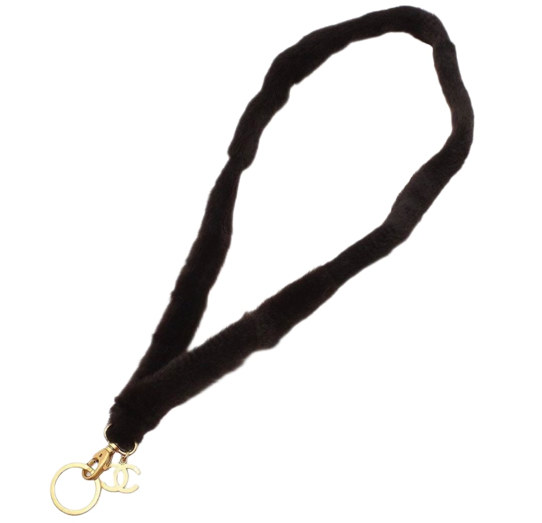 Unused Chanel Cocomark Weasel Fur Neck Strap