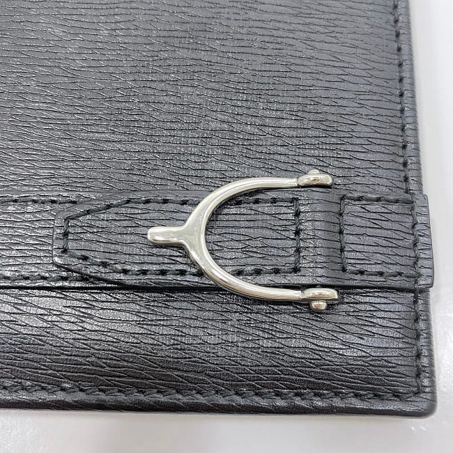 Gucci Bifold Wallet Black Horsebit 295609 Billfold Excellent Condition