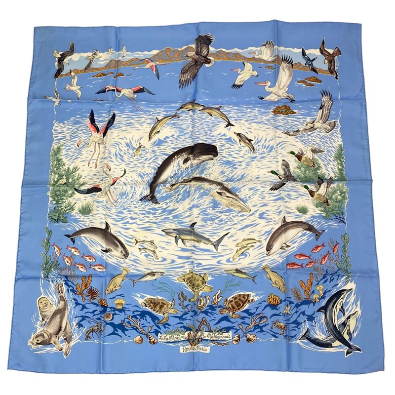 Hermes Scarf Silk Carre 90 La Vie Precieuse De La Mediterranee Precious Life Of