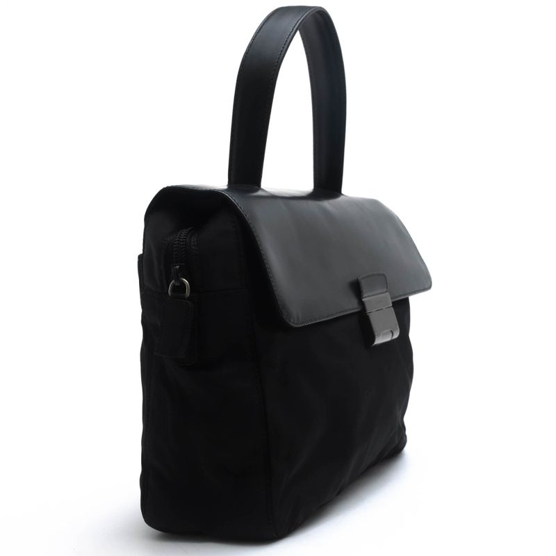 Prada Bags Handbags Bags Tote Women Women's Nylon Leather Genuine Black B7496