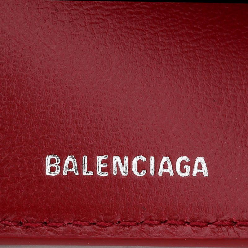 Balenciaga Trifold Wallet Cache In Burgundy