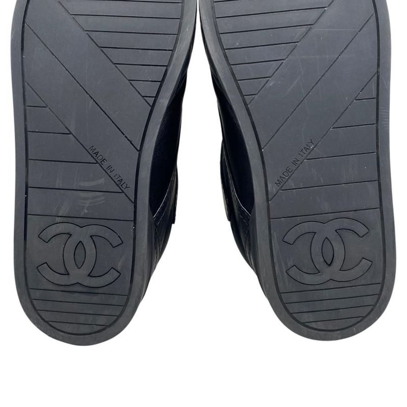 Chanel Sneakers Velcro High Cut G45110 36 Size Matelasse Coco Mark Logo Black