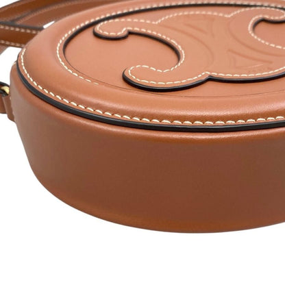 Celine Shoulder Bag Oval Purse Crossbody Bag 10i703 Cuir Triomphe Brown Gold
