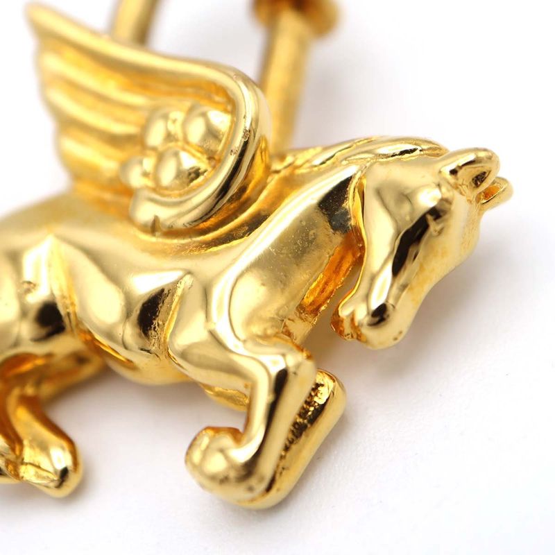 Hermes Pegasus Cadenas Charm Pendant Top Accessory Ladies Gold Color Clothing