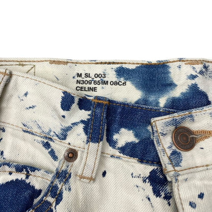Em10013 Celine Bleached Denim Pants 27 White and Blue Men's Pants