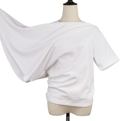 Loewe Cropped Draped T-Shirt Asymmetrical Deformed Cut and Sewn L White Women's