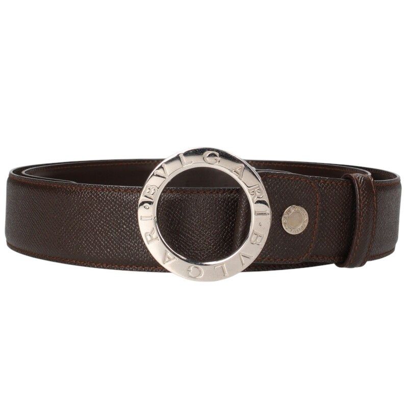 Bulgari Bee Zero One Sa-g11-24881 Round Buckle Leather Belt Men 110