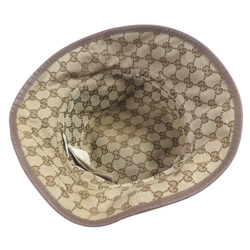 Gucci 700851 Wool Linen Logo Leather Patches Check With GG Allover Pattern