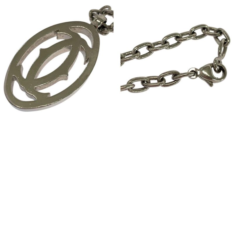 Cartier Double C Silver Stainless Steel T1220148 Key Holder Key Chain For Men