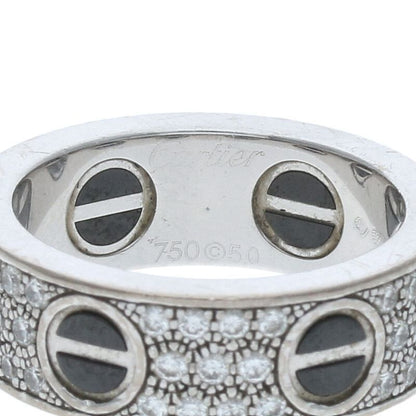 Cartier LOVE RING Love Ring 18K White Gold PAVE Diamond Ring Men's Size 10
