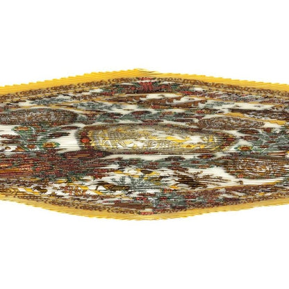 Hermes Silk Scarf Carré 90 Pleated Decoupages Yellow White Decoupages Hermes
