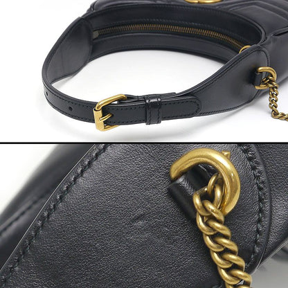 Gucci Half Moon Shape Mini Bag GG Marmont 2way Shoulder