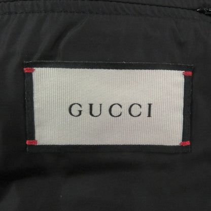 Gucci 598725 GG Jacquard Sideline Logo Hooded Down Coat Jacket Black 50 Made In