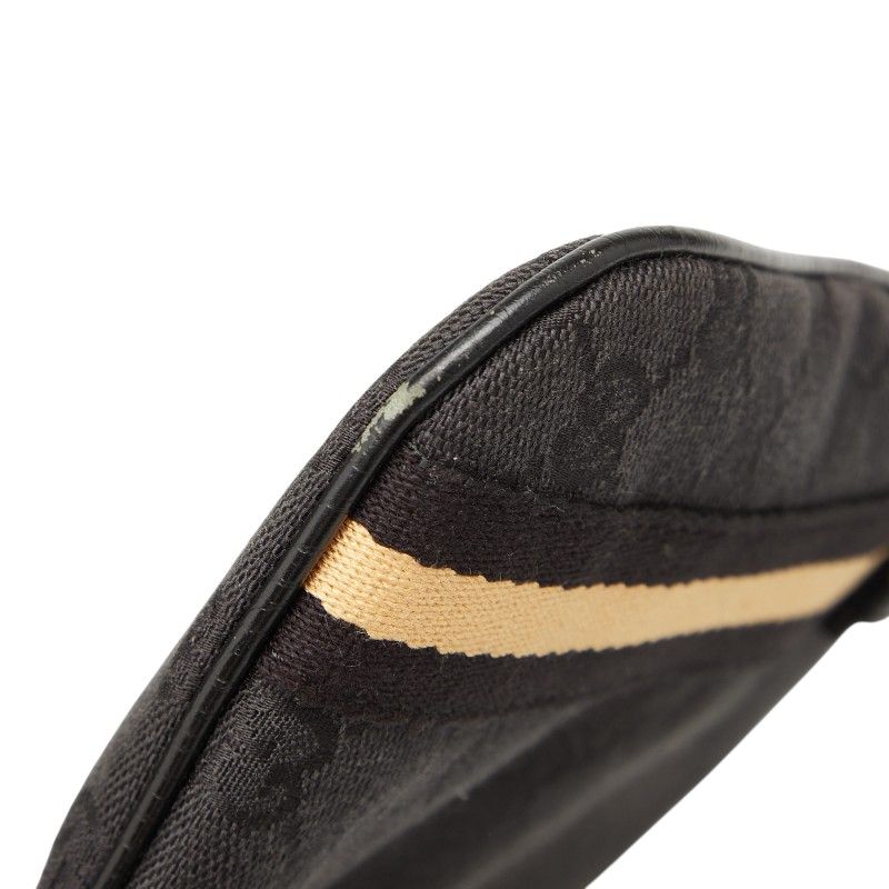 Gucci GG Canvas Crossbody Shoulder Bag 144388 Black Canvas Leather Ladies Gucci