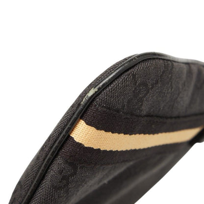 Gucci GG Canvas Crossbody Shoulder Bag 144388 Black Canvas Leather Ladies Gucci