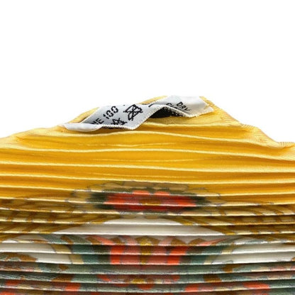 Hermes Silk Scarf Carré 90 Pleated Decoupages Yellow White Decoupages Hermes