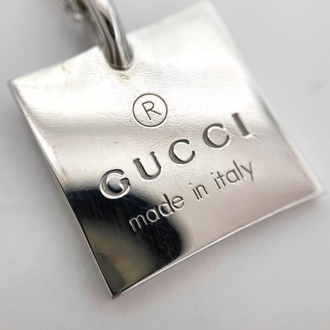 Gucci Square Logo Plate Necklace Ec22785 Silver