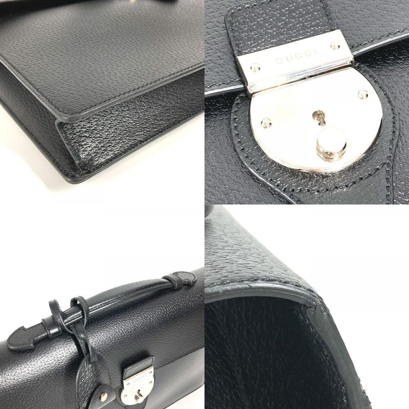 Gucci Handbag Logo 295256 Leather Black
