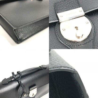 Gucci Handbag Logo 295256 Leather Black