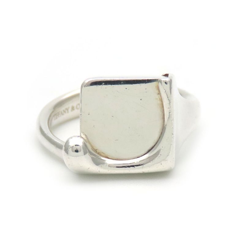 Tiffany & Co Ring - Splash Square 925 Silver Approx 6.1g Silver Approx #10 Elsa