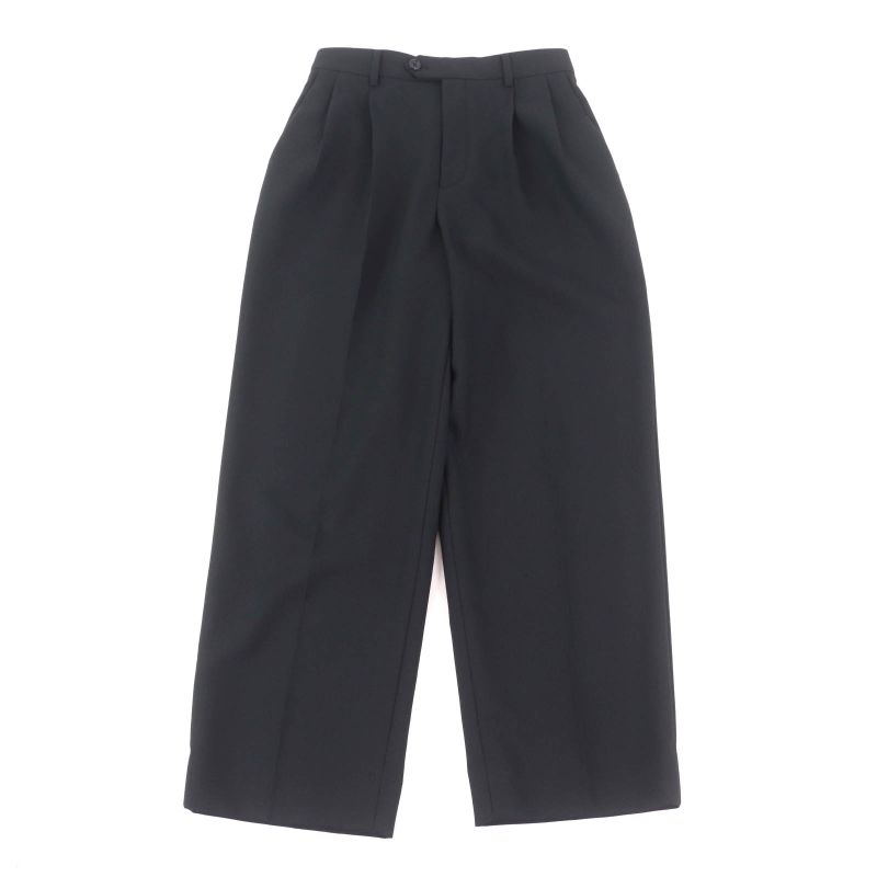 Celine 2p519673d 100% Wool Center Press Two Tuck Wide Pants Slacks Black 34