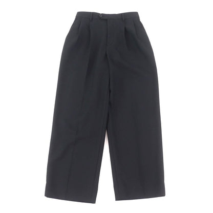 Celine 2p519673d 100% Wool Center Press Two Tuck Wide Pants Slacks Black 34