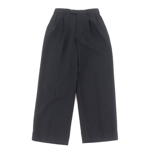 Celine 2p519673d 100% Wool Center Press Two Tuck Wide Pants Slacks Black 34