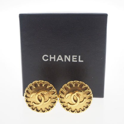 Chanel Coco Mark Vintage Gold Plated 97P Ladies 14.6g Earrings