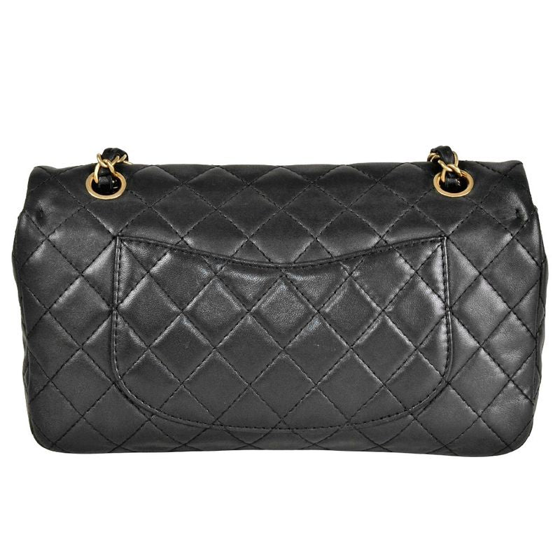Chanel Matelasse W Chain One Shoulder Bag Lambskin Black Bijoux Coco Mark