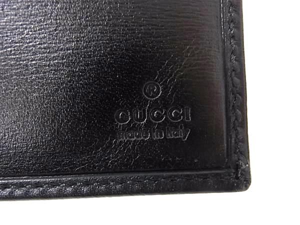 Gucci 233100 Interlocking G Leather Fold Wallet Men's Black Bk9579