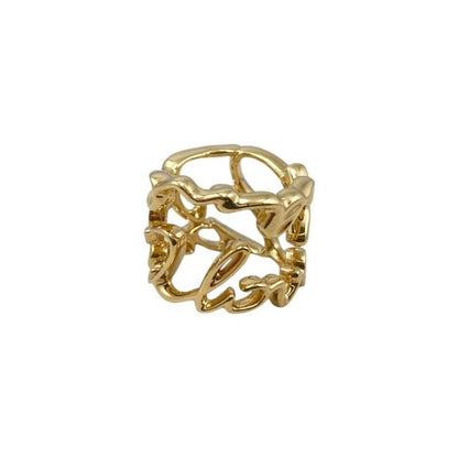 Chanel Ring Coco Mark Abd440 #12 Rhinestone Chain Gold Love Coco Chanel