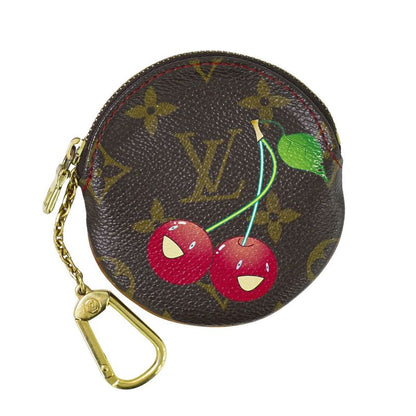 Authentic Louis Vuitton LV Porte Moneron Monogram Cherry Takashi Murakami Coin