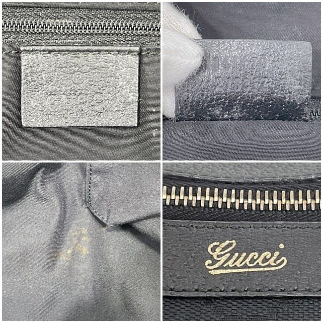 Gucci Tote Bag Black GG Canvas 141470 Excellent Condition Canvas