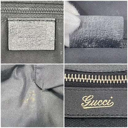 Gucci Tote Bag Black GG Canvas 141470 Excellent Condition Canvas