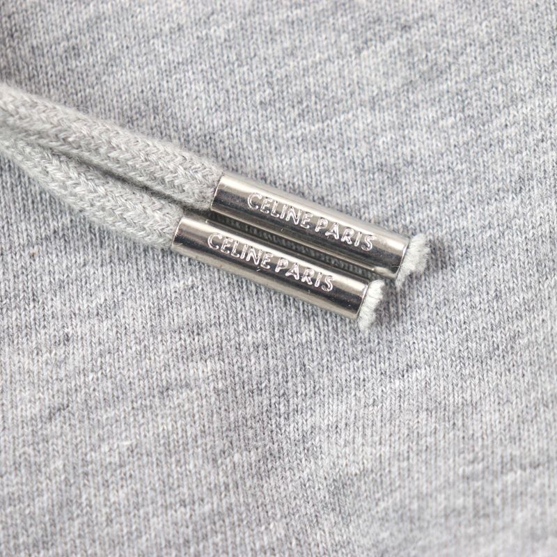 Celine Ry08m670q 100% Cotton Gothic Print Embroidery Loose Hoodie Pullover